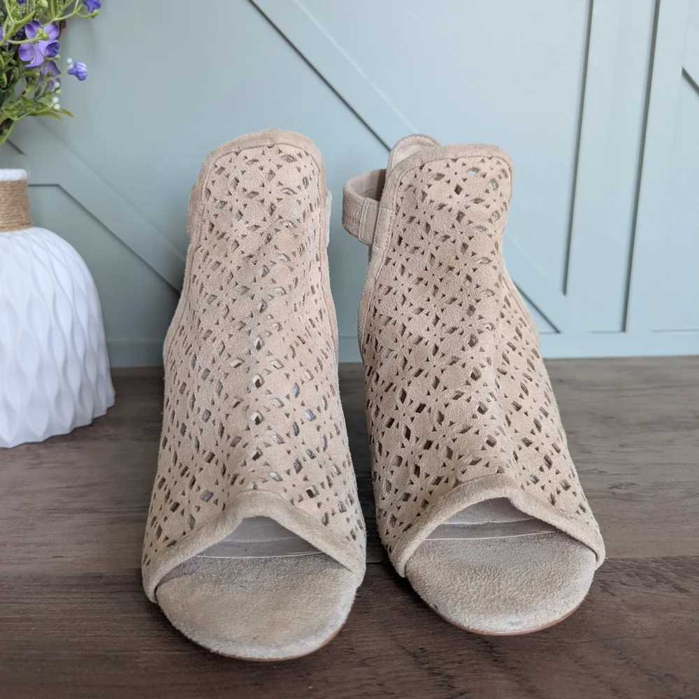 Cole Haan Edie Wedge Booties. These peep-toe wedge sandals